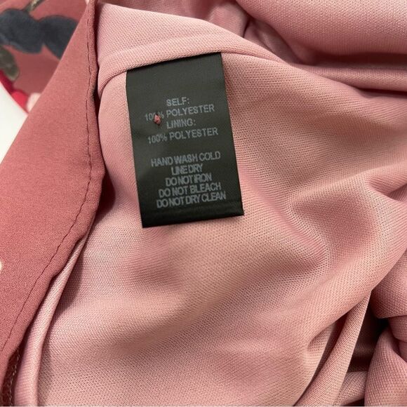 Lulus Rosalinda mauve floral print long sleeve shift dress - size small - Picture 8 of 8